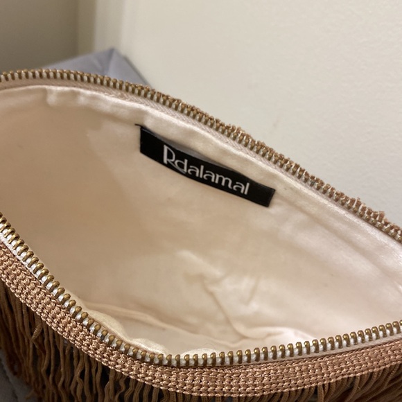 Elegant mixed print, beaded and sequin fringe clutch bag by Radalamal - Picture 5 of 6